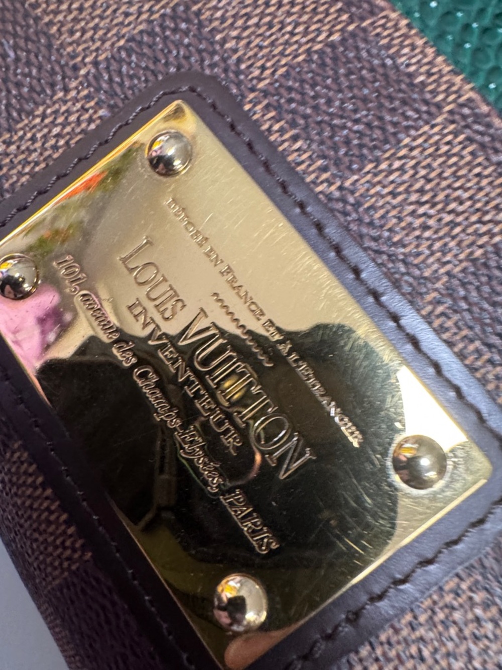 Louis Vuitton Brown Damier Ebene Gold-Trim Chain Pochette - Picture 15 of 15